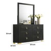 Lati Wide Dresser | 6 Drawers | Modern Black Wood & Gold Metal BM340880