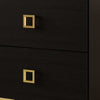 Lati Nightstand | 2 Drawers | Modern Black Wood & Gold Metal | 24’’ BM340882