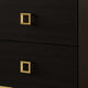 Lati Nightstand | 2 Drawers | Modern Black Wood & Gold Metal | 24’’ BM340882