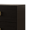 Lati Nightstand | 2 Drawers | Modern Black Wood & Gold Metal | 24’’ BM340882