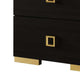 Lati Nightstand | 2 Drawers | Modern Black Wood & Gold Metal | 24’’ BM340882