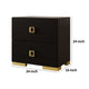 Lati Nightstand | 2 Drawers | Modern Black Wood & Gold Metal | 24’’ BM340882