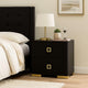 Lati Nightstand | 2 Drawers | Modern Black Wood & Gold Metal | 24"