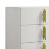 Dyl Wide Dresser | 6 Drawers | Modern White Wood with Gold Accents BM340883