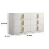Dyl Wide Dresser | 6 Drawers | Modern White Wood with Gold Accents BM340883