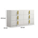 Dyl Wide Dresser | 6 Drawers | Modern White Wood with Gold Accents BM340883