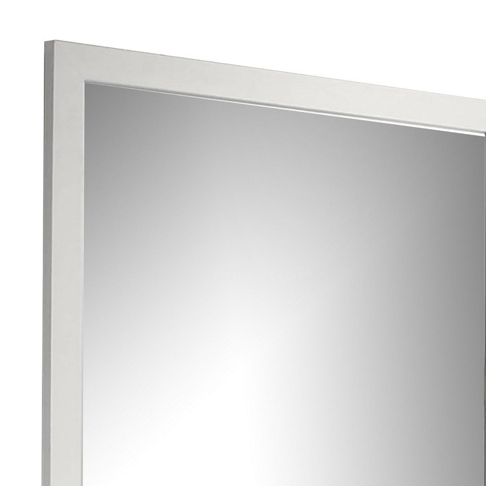 Dyl Dresser Mirror | Bevel Glass | White Wood Frame | 40’’ Square BM340884