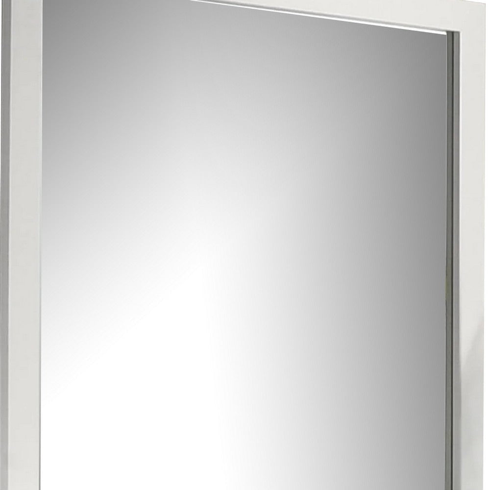 Dyl Dresser Mirror | Bevel Glass | White Wood Frame | 40’’ Square BM340884