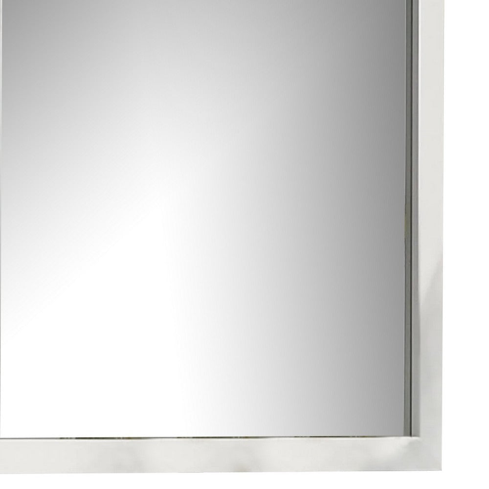 Dyl Dresser Mirror | Bevel Glass | White Wood Frame | 40’’ Square BM340884