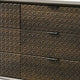Fel Wide Dresser | 6 Drawers | Rustic Dark Brown Wood | Black BM340885