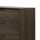Fel Wide Dresser | 6 Drawers | Rustic Dark Brown Wood | Black BM340885