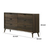 Fel Wide Dresser | 6 Drawers | Rustic Dark Brown Wood | Black BM340885