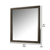 Fel Dresser Mirror | Beveled Glass | Rustic Dark Brown Wood Frame | 44x45 BM340888