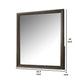 Fel Dresser Mirror | Beveled Glass | Rustic Dark Brown Wood Frame | 44x45 BM340888