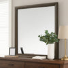 Fel Dresser Mirror | Beveled Glass | Rustic Dark Brown Wood Frame | 44x45 BM340888
