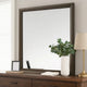 Fel Dresser Mirror | Beveled Glass | Rustic Dark Brown Wood Frame | 44x45 BM340888