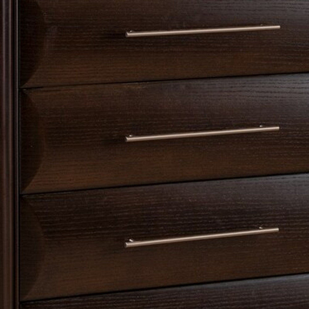 Nitz Tall Dresser Chest | 5 Drawers | Espresso Brown Solid Wood BM340890