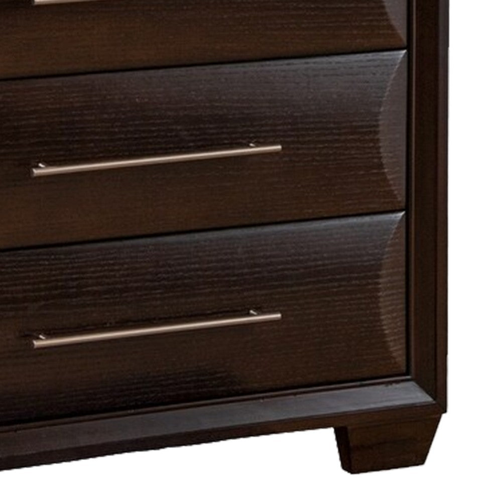 Nitz Tall Dresser Chest | 5 Drawers | Espresso Brown Solid Wood BM340890