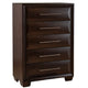 Nitz Tall Dresser Chest | 5 Drawers | Espresso Brown Solid Wood BM340890