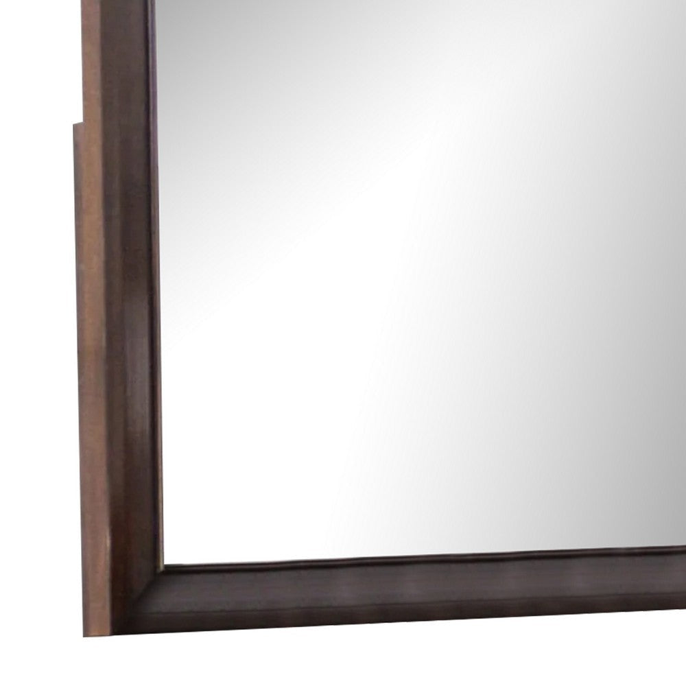Nitz Dresser Mirror | Beveled Glass | Espresso Brown Solid Wood Frame | 36x40 BM340891