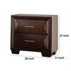 Nitz Nightstand | 2 Drawers | Espresso Brown Solid Wood | 27’’ BM340892