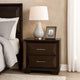 Nitz Nightstand | 2 Drawers | Espresso Brown Solid Wood | 27"
