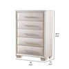 Nitz Tall Dresser Chest | 5 Drawers | White Solid Wood | Metal Handles BM340893