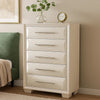 Nitz Tall Dresser Chest | 5 Drawers | White Solid Wood | Metal Handles BM340893