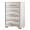 Nitz Tall Dresser Chest | 5 Drawers | White Solid Wood | Metal Handles BM340893