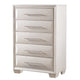 Nitz Tall Dresser Chest | 5 Drawers | White Solid Wood | Metal Handles BM340893