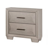 Nitz Nightstand | 2 Drawers | White Solid Wood | Metal Handles | 27’’ BM340895