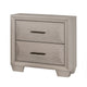 Nitz Nightstand | 2 Drawers | White Solid Wood | Metal Handles | 27’’ BM340895