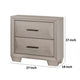 Nitz Nightstand | 2 Drawers | White Solid Wood | Metal Handles | 27’’ BM340895