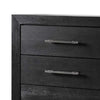 Ashen Tall Dresser Chest | 5 Drawers | Black Solid Wood | Chrome Metal