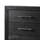 Ashen Tall Dresser Chest | 5 Drawers | Black Solid Wood | Chrome Metal