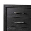 Ashen Tall Dresser Chest | 5 Drawers | Black Solid Wood | Chrome Metal BM340896