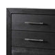 Ashen Tall Dresser Chest | 5 Drawers | Black Solid Wood | Chrome Metal BM340896