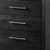 Ashen Tall Dresser Chest | 5 Drawers | Black Solid Wood | Chrome Metal BM340896