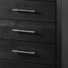 Ashen Tall Dresser Chest | 5 Drawers | Black Solid Wood | Chrome Metal