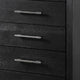 Ashen Tall Dresser Chest | 5 Drawers | Black Solid Wood | Chrome Metal