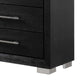 Ashen Tall Dresser Chest | 5 Drawers | Black Solid Wood | Chrome Metal BM340896