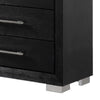 Ashen Tall Dresser Chest | 5 Drawers | Black Solid Wood | Chrome Metal