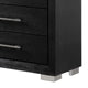 Ashen Tall Dresser Chest | 5 Drawers | Black Solid Wood | Chrome Metal