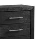 Ashen Wide Dresser | 6 Drawers | Black Solid Wood | Chrome Metal BM340897