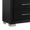 Ashen Wide Dresser | 6 Drawers | Black Solid Wood | Chrome Metal BM340897