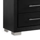 Ashen Wide Dresser | 6 Drawers | Black Solid Wood | Chrome Metal BM340897