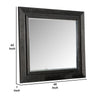 Ashen Dresser Mirror | Black Solid Wood | Rectangular Silhouette | 40x46 BM340898
