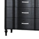 Eleena Tall Dresser Chest | 5 Drawers | Black Solid Wood | Crystal Accents BM340900