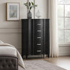 Eleena Tall Dresser Chest | 5 Drawers | Black Solid Wood | Crystal Accents BM340900
