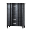 Eleena Tall Dresser Chest | 5 Drawers | Black Solid Wood | Crystal Accents BM340900